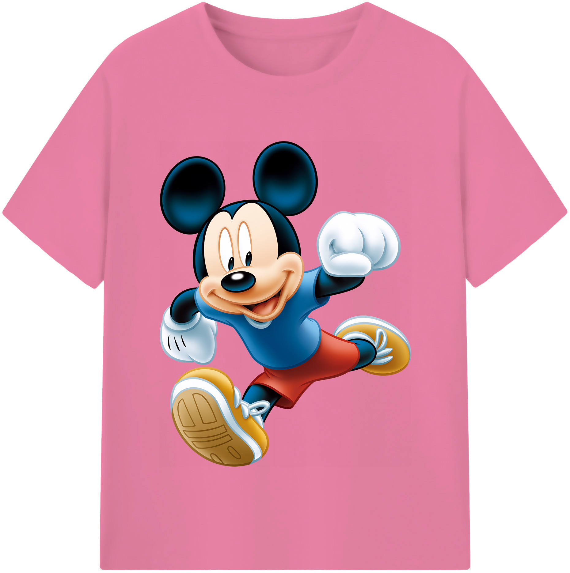 （画像用） ミッキーマウス Mickey Mouse 綿100％半袖Tシャツ（フロントプリント）